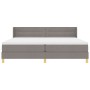 Cama con Somier y Colchón Taupe 200x200 cm Tela, Cabecera Diseño de Líneas Taupe 200 cm Tela de , Camas y somieres - Ref: For...