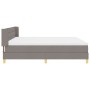 Cama con Somier y Colchón Taupe 200x200 cm Tela, Cabecera Diseño de Líneas Taupe 200 cm Tela de , Camas y somieres - Ref: For...