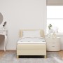 Cama con Base y Colchón Crema 90x200 cm Tela,  Cabecero Con Botones Crema 90 cm Tela | Foro24.es | Tu tienda online para hogar, jardín y más Foro24.es