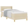 Cama con Base y Colchón Crema 90x200 cm Tela,  Cabecero Con Botones Crema 90 cm Tela | Foro24.es | Tu tienda online para hogar, jardín y más Foro24.es