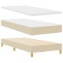 Cama con Base y Colchón Crema 90x200 cm Tela,  Cabecero Con Botones Crema 90 cm Tela | Foro24.es | Tu tienda online para hogar, jardín y más Foro24.es
