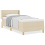 Cama con Base y Colchón Crema 90x200 cm Tela,  Cabecero Con Botones Crema 90 cm Tela | Foro24.es | Tu tienda online para hogar, jardín y más Foro24.es