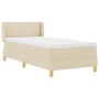 Cama con Base y Colchón Crema 90x200 cm Tela,  Cabecero Con Botones Crema 90 cm Tela | Foro24.es | Tu tienda online para hogar, jardín y más Foro24.es