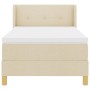 Cama con Base y Colchón Crema 90x200 cm Tela,  Cabecero Con Botones Crema 90 cm Tela | Foro24.es | Tu tienda online para hogar, jardín y más Foro24.es