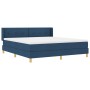 Cama con Base Resortes con Colchón Azul 180x200 cm Tela,  Cabecero con Botones Azul de 180 cm Tela | Foro24.es | Tu tienda online para hogar, jardín y más Foro24.es