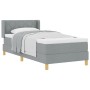 Cama con Somier con Colchón Gris Claro 90x200 cm Tela,  Cabecero Diseño de Diamantes Gris Claro 90 cm Tela | Foro24.es | Tu tienda online para hogar, jardín y más Foro24.es