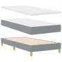 Cama con Somier con Colchón Gris Claro 90x200 cm Tela,  Cabecero Diseño de Diamantes Gris Claro 90 cm Tela | Foro24.es | Tu tienda online para hogar, jardín y más Foro24.es