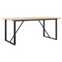 Mesa de comedor marco O madera maciza pino acero 180x90x75,5 cm en Mesas de comedor | Comprar online en Foru.es
