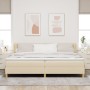 Cama Box Spring  con colchón crema 200x200 cm tela, Cabecero  diseño de bloques diamante crema 200 cm tela | Foro24.es | Tu tienda online para hogar, jardín y más Foro24.es