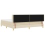 Cama Box Spring  con colchón crema 200x200 cm tela, Cabecero  diseño de bloques diamante crema 200 cm tela | Foro24.es | Tu tienda online para hogar, jardín y más Foro24.es