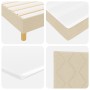 Cama Box Spring  con colchón crema 200x200 cm tela, Cabecero  diseño de bloques diamante crema 200 cm tela | Foro24.es | Tu tienda online para hogar, jardín y más Foro24.es