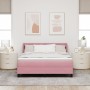Cama Box Spring con colchón terciopelo rosa 160x200 cm | Foro24.es | Tu tienda online para hogar, jardín y más Foro24.es