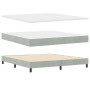 Cama Box Spring con colchón terciopelo gris claro 180x200 cm | Foro24.es | Tu tienda online para hogar, jardín y más Foro24.es