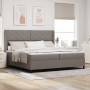 Cama Box Spring con colchón tela taupé 200x200 cm | Foro24.es | Tu tienda online para hogar, jardín y más Foro24.es