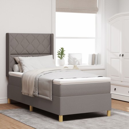 Cama Box Spring  con Colchón Taupe 90x190 cm de Tela | Foro24.es | Tu tienda online para hogar, jardín y más Foro24.es