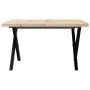 Mesa de centro marco X madera maciza pino y acero 60x60x40,5 cm en Mesas de comedor | Comprar online en Foru.es