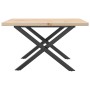 Mesa de centro marco X madera maciza pino y acero 60x60x40,5 cm en Mesas de comedor | Comprar online en Foru.es