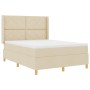 Cama Box Spring  con Colchón Crema 140x200 cm Tela | Foro24.es | Tu tienda online para hogar, jardín y más Foro24.es