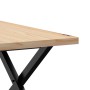 Mesa de centro marco X madera maciza pino y acero 60x60x40,5 cm en Mesas de comedor | Comprar online en Foru.es