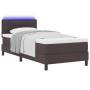 Cama con Base de Resortes con Colchón & LED Marrón Oscuro 80x200 cm Tela | Foro24.es | Tu tienda online para hogar, jardín y más Foro24.es