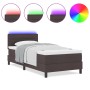 Cama con Base de Resortes con Colchón & LED Marrón Oscuro 80x200 cm Tela | Foro24.es | Tu tienda online para hogar, jardín y más Foro24.es