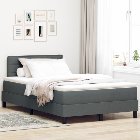 Cama Box Spring con Colchón & LED Gris Oscuro 120x200 cm Tela | Foro24.es | Tu tienda online para hogar, jardín y más Foro24.es