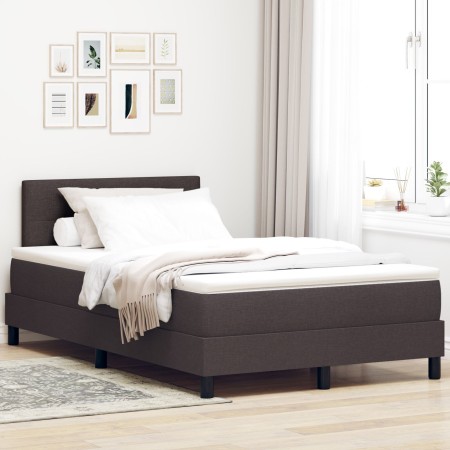 Cama Box Spring con Colchón & LED Marrón Oscuro 120x190 cm Tela | Foro24.es | Tu tienda online para hogar, jardín y más Foro24.es