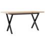 Mesa de centro marco X madera maciza pino y acero 90x40x45,5 cm en Mesas de comedor | Comprar online en Foru.es