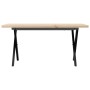Mesa de centro marco X madera maciza pino y acero 90x40x45,5 cm en Mesas de comedor | Comprar online en Foru.es