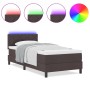 Cama con Box Spring y Colchón & LED Marrón Oscuro 90x190 cm Tela | Foro24.es | Tu tienda online para hogar, jardín y más Foro24.es