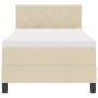 Cama con Base de Resortes con Colchón & Luz LED Crema 90x190 cm Tela | Foro24.es | Tu tienda online para hogar, jardín y más Foro24.es
