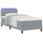 Cama Box Spring con Colchón y LED Gris Claro 90x200 cm Tela | Foro24.es | Tu tienda online para hogar, jardín y más Foro24.es