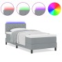 Cama Box Spring con Colchón y LED Gris Claro 90x200 cm Tela | Foro24.es | Tu tienda online para hogar, jardín y más Foro24.es