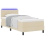 Cama con Somier, Colchón y Luz LED Beige 100x200 cm de , Camas y somieres - Ref: Foro24-3342266, Precio: 309,29 €, Descuento:...