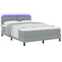 Cama con somier y colchón y LED gris claro 160x200 cm tela | Foro24.es | Tu tienda online para hogar, jardín y más Foro24.es