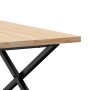 Mesa de centro marco X madera maciza pino y acero 90x90x45,5 cm en Mesas de comedor | Comprar online en Foru.es