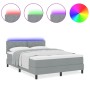 Cama con somier y colchón y LED gris claro 160x200 cm tela | Foro24.es | Tu tienda online para hogar, jardín y más Foro24.es