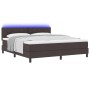Cama Box Spring con Colchón y LED Marrón Oscuro 180x200 cm Tela | Foro24.es | Tu tienda online para hogar, jardín y más Foro24.es