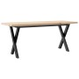 Mesa de centro marco X madera maciza pino y acero 110x40x45,5cm en Mesas de comedor | Comprar online en Foru.es