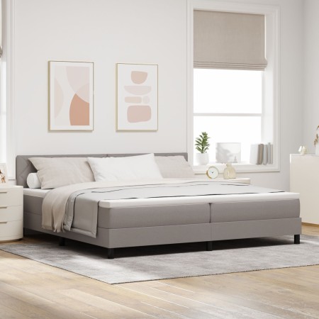 Cama Box Spring con Colchón y Luz LED Taupe 200x200 cm Tela | Foro24.es | Tu tienda online para hogar, jardín y más Foro24.es
