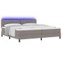 Cama Box Spring con Colchón y Luz LED Taupe 200x200 cm Tela | Foro24.es | Tu tienda online para hogar, jardín y más Foro24.es
