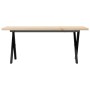 Mesa de centro marco X madera maciza pino y acero 110x40x45,5cm en Mesas de comedor | Comprar online en Foru.es