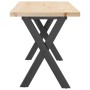 Mesa de centro marco X madera maciza pino y acero 110x40x45,5cm en Mesas de comedor | Comprar online en Foru.es