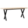 Mesa de centro marco X madera maciza pino y acero 110x40x45,5cm en Mesas de comedor | Comprar online en Foru.es