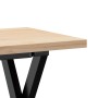 Mesa de centro marco X madera maciza pino y acero 110x40x45,5cm en Mesas de comedor | Comprar online en Foru.es