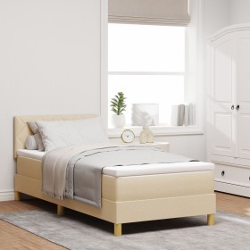 Comprar Cama con somier con colchón y LED crema