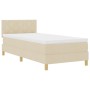 Cama con somier con colchón y LED crema 90x200 cm tela | Foro24.es | Tu tienda online para hogar, jardín y más Foro24.es