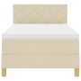 Cama con somier con colchón y LED crema 90x200 cm tela | Foro24.es | Tu tienda online para hogar, jardín y más Foro24.es