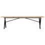 Mesa de centro marco X madera maciza pino y acero 160x40x45,5cm en Mesas de comedor | Comprar online en Foru.es
