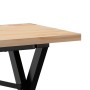 Mesa de centro marco X madera maciza pino y acero 160x40x45,5cm en Mesas de comedor | Comprar online en Foru.es